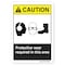 Signmission ANSI, Protective Wear Required In This Area, Ear Eye Foot, 10in X 7in Rigid Plastic, 710-L-19783 OS-CS-P-710-L-19783 - alternate 1